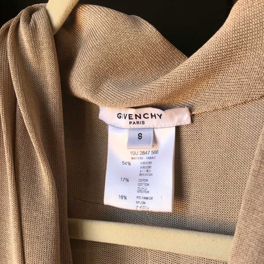 GIVENCHY Beige Knit Padded Shoulders Dress $1295